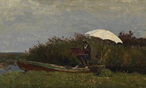 Malíř Gabriël pracující ve člunu, 1882
