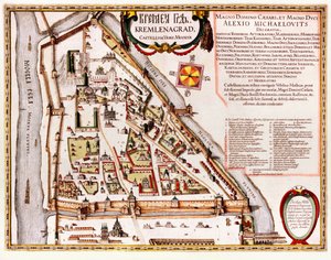 Mapa moskevského Kremlu 16. století
