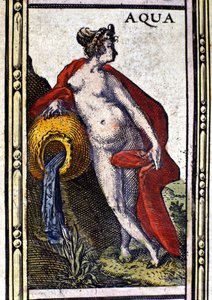 Voda, jeden ze čtyř prvků, zastoupený v Atlasu W. Blaeu vytištěném v Amsterdamu v roce 1655. od Willem Blaeu