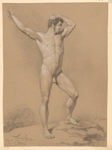 Stojící mužský akt, při pohledu zepředu (2. cena 1811) od Willem Grebner