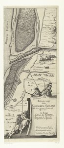 Beleg van Schenckenschans (pravá strana), 1635 Obléhání Schencken-Schans se všemi novými pevnostmi a přístupy