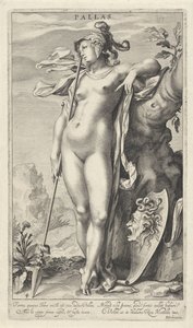 Minerva u stromu Pallas (název na objektu) Judgment of Paris (název série) od Willem Isaacsz. van Swanenburg