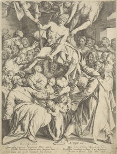 Paralyzovaný spuštěn ke Kristu přes střechu od Willem Isaacsz. van Swanenburg