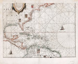 Insvlæ Americanæ in Oceano Septentrionali cum terris adjacentibus. LOC 2003630536 od Willem Janszoon Blaeu