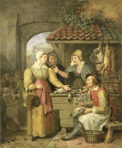 Stánek s drůbeží od Willem Jodocus Mattheus Engelberts