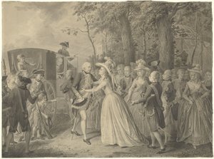 Setkání princezny Wilhelminy s jejím bratrem pruským králem Fridrichem III. v Cleves, 1788