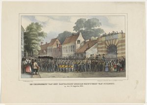 Návrat Bataillon Mobile Schuttery z Utrechtu, 19. srpna 1834 (název na předmětu)