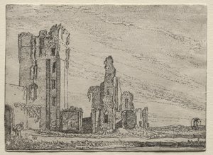 Zřícenina hradu Huys Te Kleef poblíž Haarlemu, c. 1616.