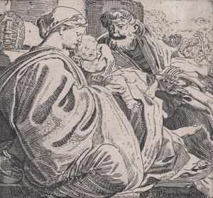 Svatá rodina odpočívá, ca. 1615.
