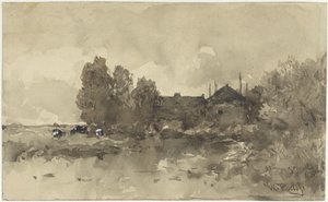 Krajina s farmou od Willem Roelofs (I)