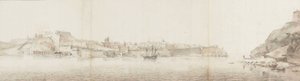 Pohled na Vallettu na ostrově Malta, při pohledu ze Senglea