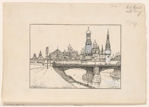 Pohled na Kreml v Moskvě od Ludwig Willem Reymert Wenckebach
