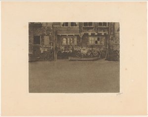 Zadní fasády Voorstraat 463, 461 a 459 v Dordrechtu od Willem Witsen (signed by artist)