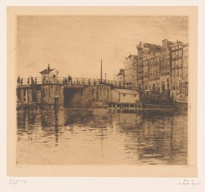 Pohled na Kraansluis v Amsterdamu od Willem Witsen (signed by artist)
