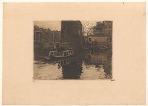 Pohled na převzetí v Montelbaanstoren v Amsterdamu od Willem Witsen (signed by artist)