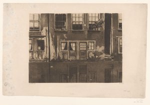 Domy na Oudezijds Achterburgwal v Amsterdamu od Willem Witsen (signed by artist)