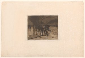 Čekající kočáry na Victoria Embankment v Londýně od Willem Witsen (signed by artist)