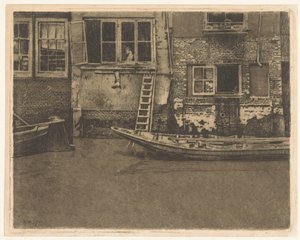 Zadní fasády Voorstraat 463, 465 a 467 v Dordrechtu od Willem Arnoldus Witsen