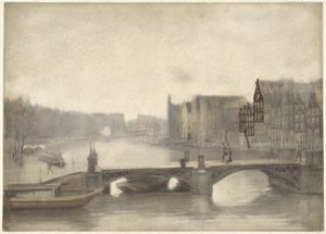Pohled na Binnen-Amstel v mlze od Willem Arnoldus Witsen