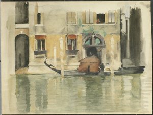 Gondola před benátským domem od Willem Arnoldus Witsen