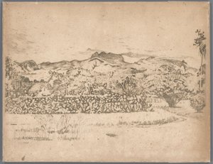 Pohled na sopku De Kloet, Gambar od Willem Arnoldus Witsen