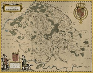 Mapa Valois od Willem and Joan (1596 1673) Blaeu