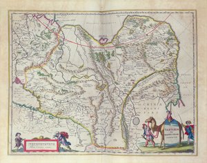 Mapa Sibiře a Číny z Le Theater du Monde nebo Nouvel Atlas, 1645