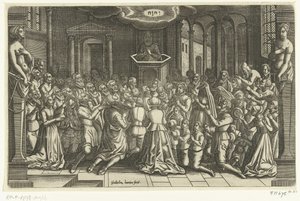 Díky za úlevu z Leidenu, 1574 Leiden během obléhání a pomoci, 1574 (název série) od Willem de Haen
