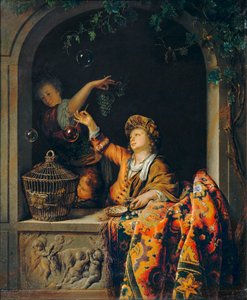 Mýdlové bubliny ... od Willem van (after) Mieris