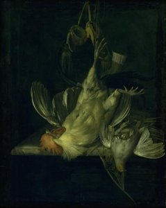 Mrtvý bílý kohout od Willem van Aelst