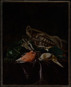 Zátiší s mrtvými ptáky a pytlem na zvěř od Willem van Aelst