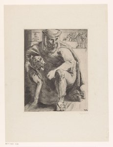 lovec se psem od Willem van Konijnenburg (signed by artist)