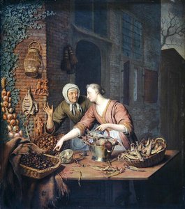 The Market Stall, cca 1730 (olej na panelu)