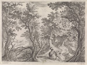 Balám a osel Italské krajiny (název série) od Willem van Nieulandt (II)