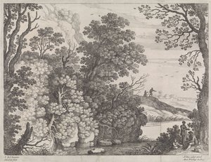 lesní krajina Italské krajiny (název série) od Willem van Nieulandt (II)