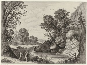 Krajina s Pan a Syrinx od Willem van Nieulandt (II)