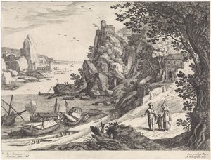 Krajina s vyhnáním Hagar a Ismaela Italské krajiny (název série) od Willem van Nieulandt (II)