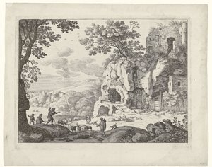Krajina s ruinou Italské krajiny (název série) od Willem van Nieulandt (II)