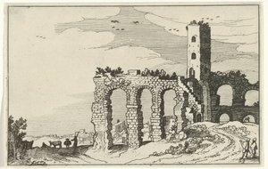 Zřícenina akvaduktu Římské ruiny a pobřežní krajiny (série 1) (název série) od Willem van Nieulandt (II)