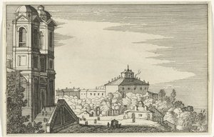 Trinità dei Monti v Římě Romeinse ruïnes en kustlandschappen (série 1) (název série) od Willem van Nieulandt (II)