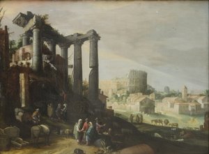 Krajina s výhledem na Campo Vaccino v Římě od Willem van Nieulandt d.Y.