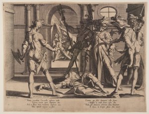 Stětí římského soudce Papiniana, deska 5 z knihy Trůny spravedlnosti (Thronus Iustitiae) od Willem van Swanenburgh