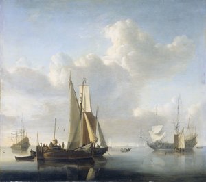 Lodě před pobřežím Lodě u pobřeží od Willem van de Velde (II)