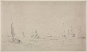Přeprava na rozbouřeném moři, 1665. od Willem van de Velde