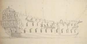 Portrét anglické čtvrté třídy, kolem roku 1685 (grafit, šedá barva)