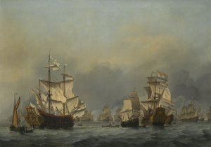 Čtyřdenní bitva, c. 1670 od Willem van de Velde the Younger