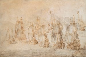 Akce u Tamanany, 9. září 1645 od Willem van de the Elder Velde