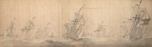 Nizozemská flotila u pobřeží Severofríských ostrovů 9 [OS] / 19. října 1658 od Willem van de the Elder Velde