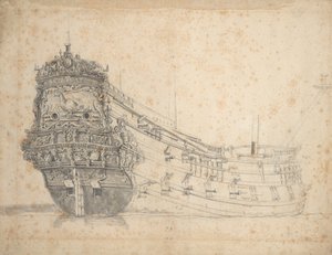Portrét "Fazanta", asi 1655 (grafit, šedá barva) od Willem van de the Elder Velde