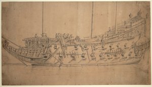 Portrét "Hannibala", asi 1659 (kresba) od Willem van de the Elder Velde